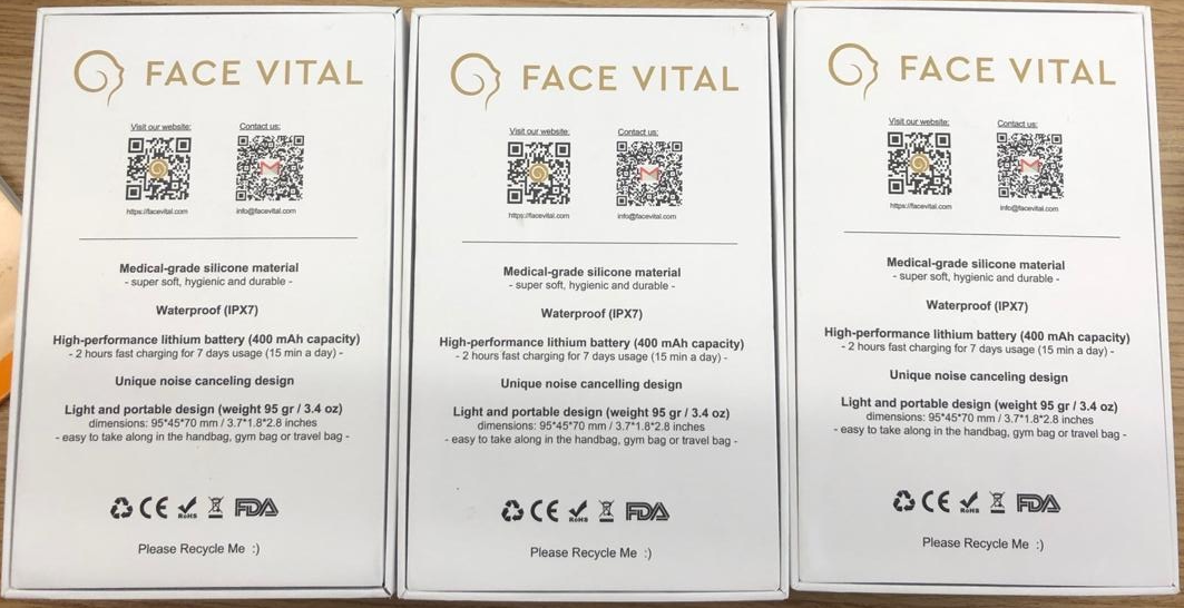 FACE VITAL EMS Brosse faciale en silicone à micro-courant avec fonction thermique